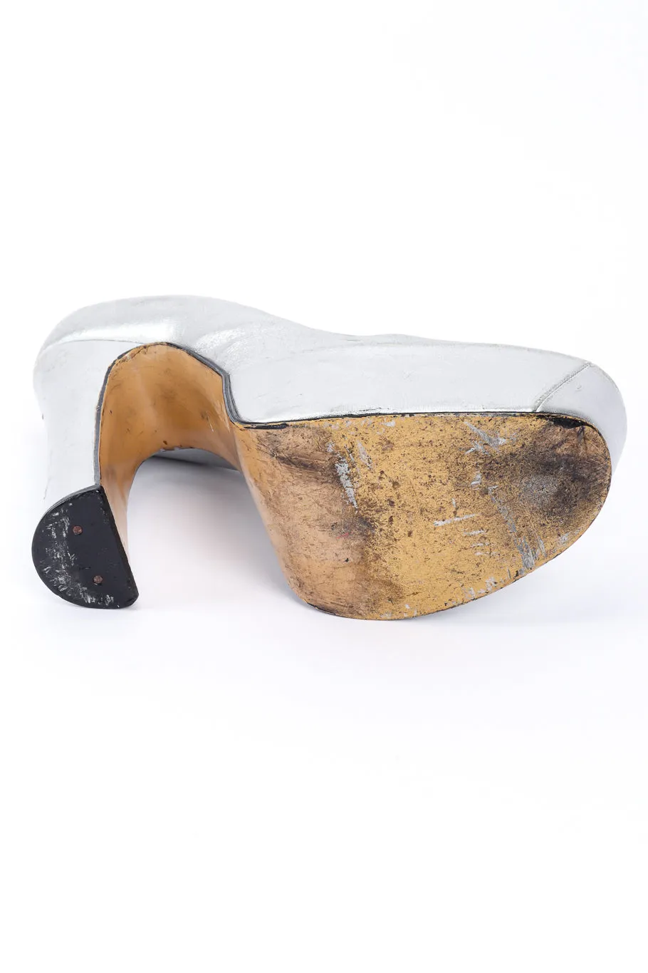 1993 F/W Metallic Silver Elevated Court Shoes