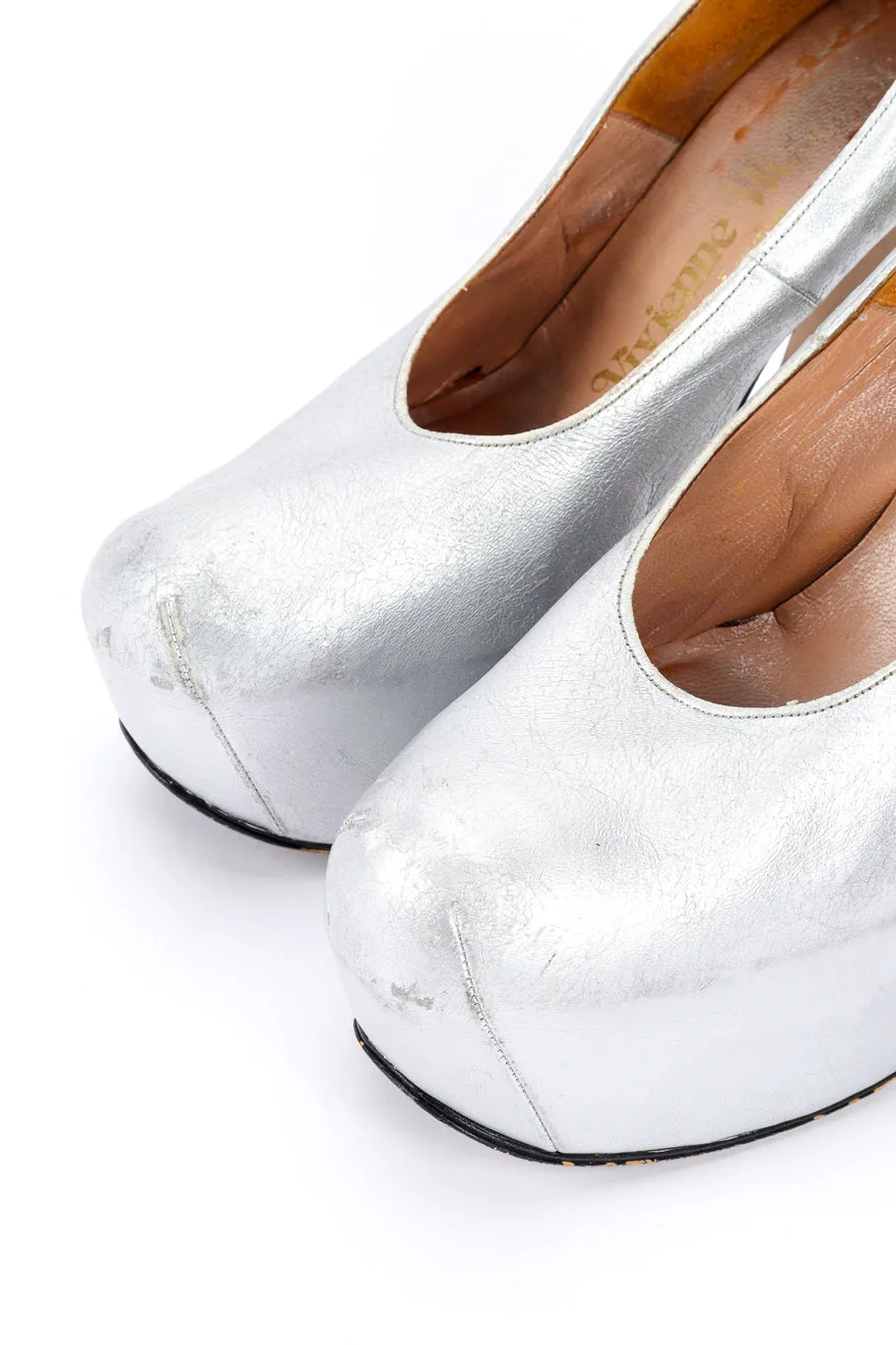 1993 F/W Metallic Silver Elevated Court Shoes