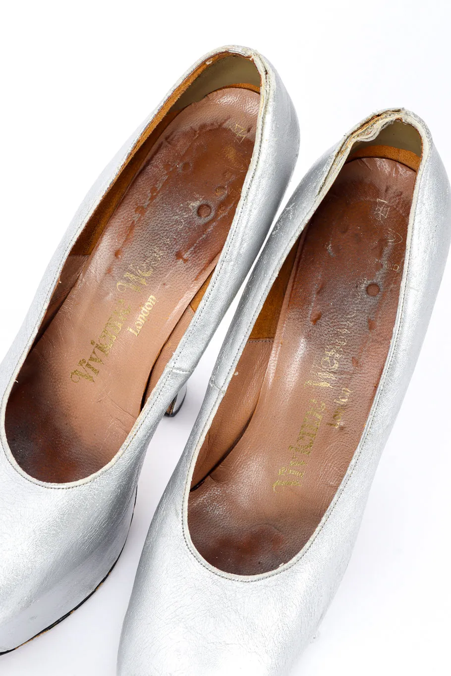 1993 F/W Metallic Silver Elevated Court Shoes