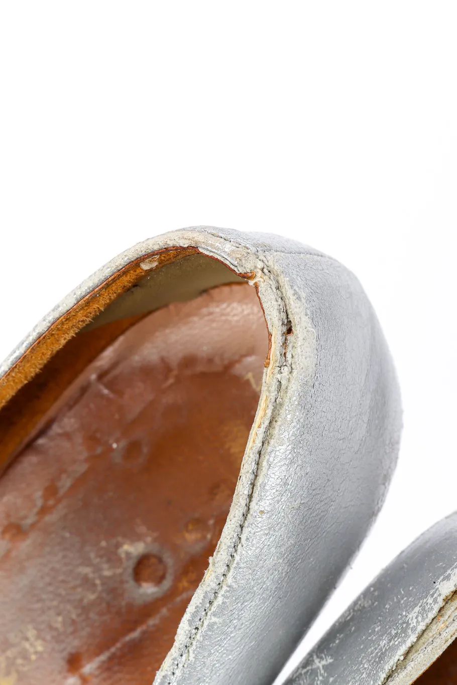 1993 F/W Metallic Silver Elevated Court Shoes
