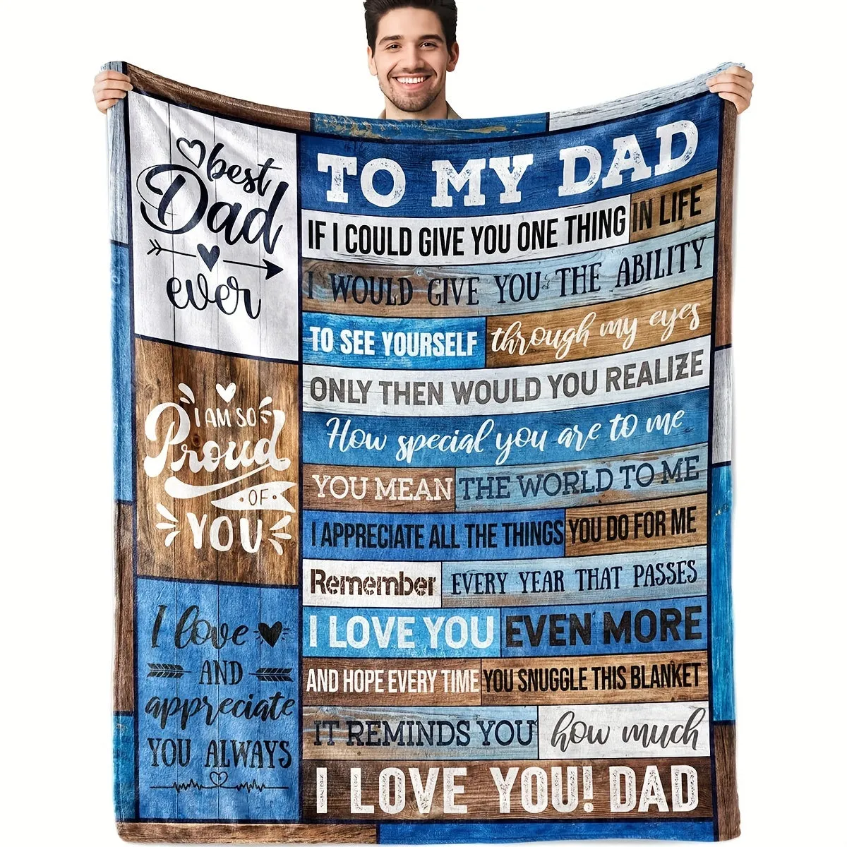 1pc Warm & Cozy Envelope Printed Flannel Blanket - Soft, Plush, and Lightweight for Ultimate Comfort - Perfect Gift for Dad, Ideal for Couch, Bed, Sofa, Camping, and Travel