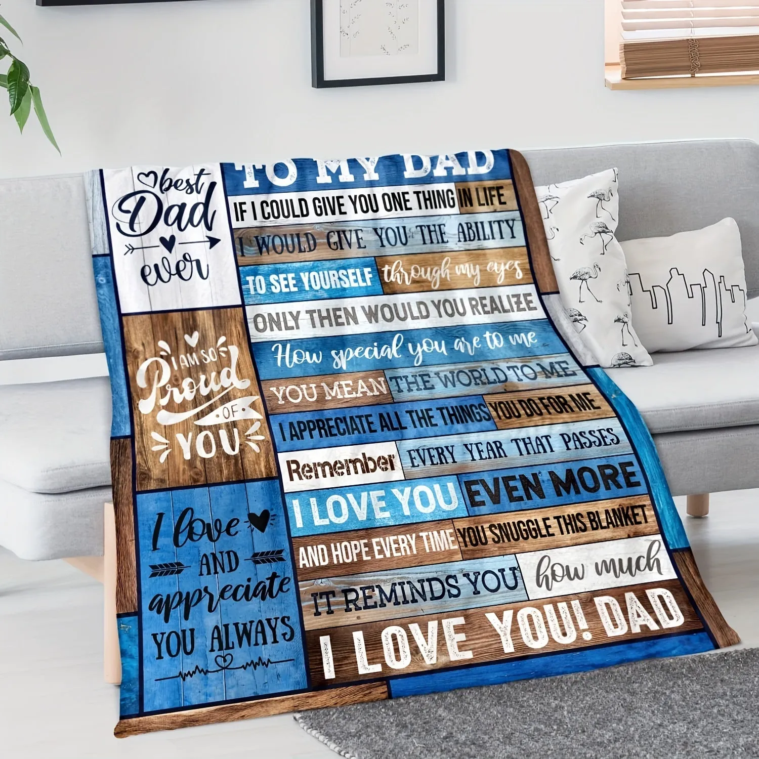 1pc Warm & Cozy Envelope Printed Flannel Blanket - Soft, Plush, and Lightweight for Ultimate Comfort - Perfect Gift for Dad, Ideal for Couch, Bed, Sofa, Camping, and Travel
