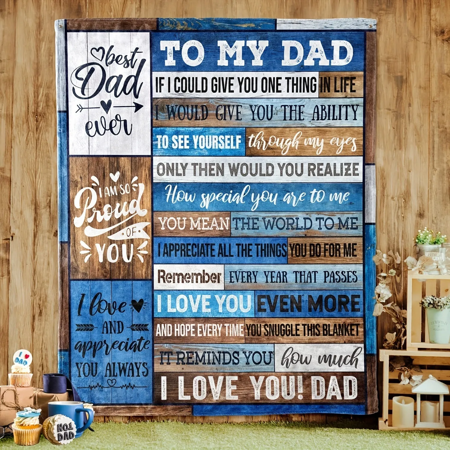 1pc Warm & Cozy Envelope Printed Flannel Blanket - Soft, Plush, and Lightweight for Ultimate Comfort - Perfect Gift for Dad, Ideal for Couch, Bed, Sofa, Camping, and Travel