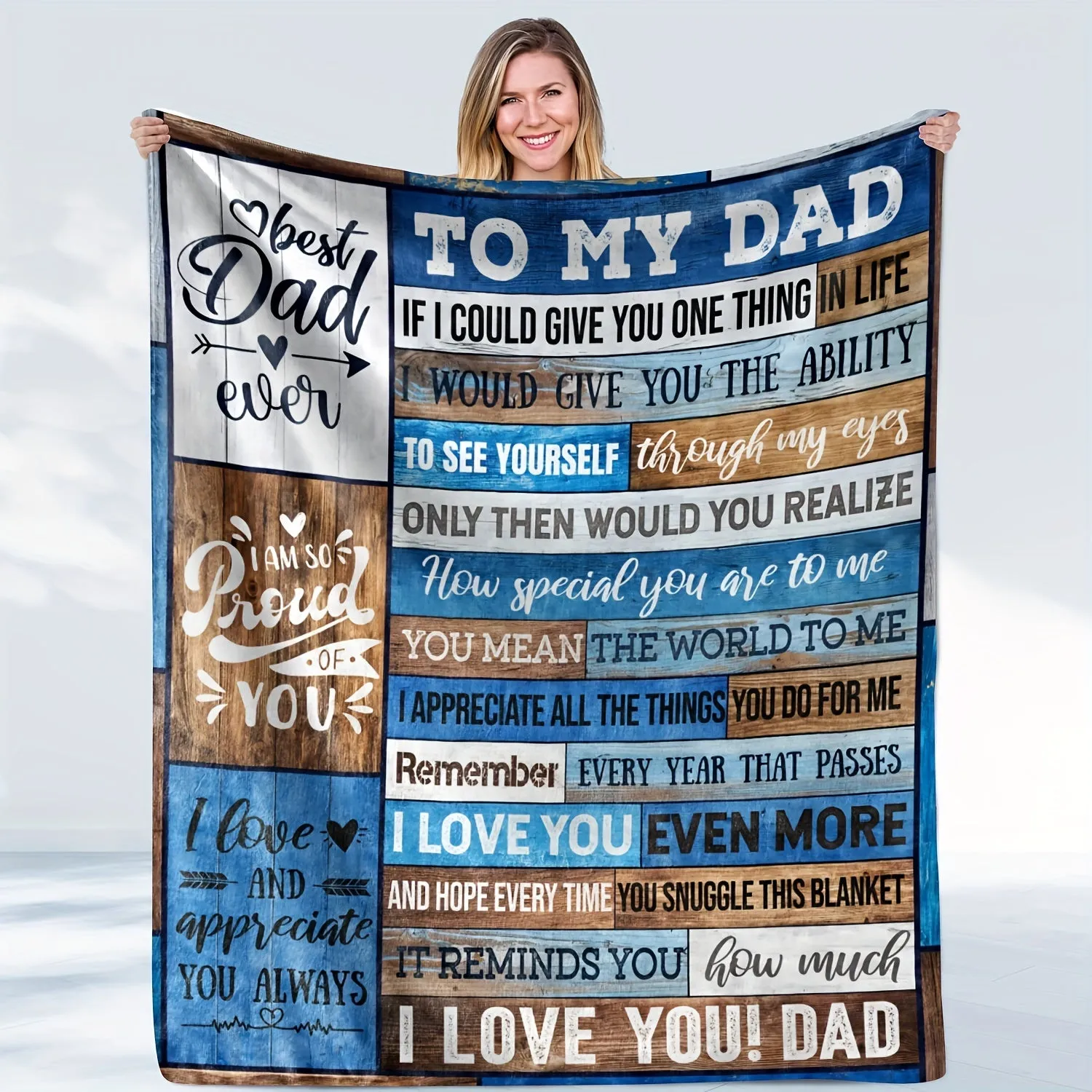 1pc Warm & Cozy Envelope Printed Flannel Blanket - Soft, Plush, and Lightweight for Ultimate Comfort - Perfect Gift for Dad, Ideal for Couch, Bed, Sofa, Camping, and Travel