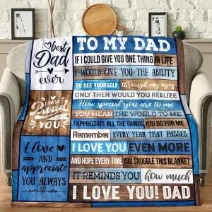 1pc Warm & Cozy Envelope Printed Flannel Blanket - Soft, Plush, and Lightweight for Ultimate Comfort - Perfect Gift for Dad, Ideal for Couch, Bed, Sofa, Camping, and Travel