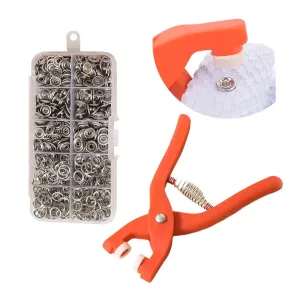 50 Sets Metal Snaps Buttons with Fastener Pliers Press Tool Kit For Sewing And Crafting DIY