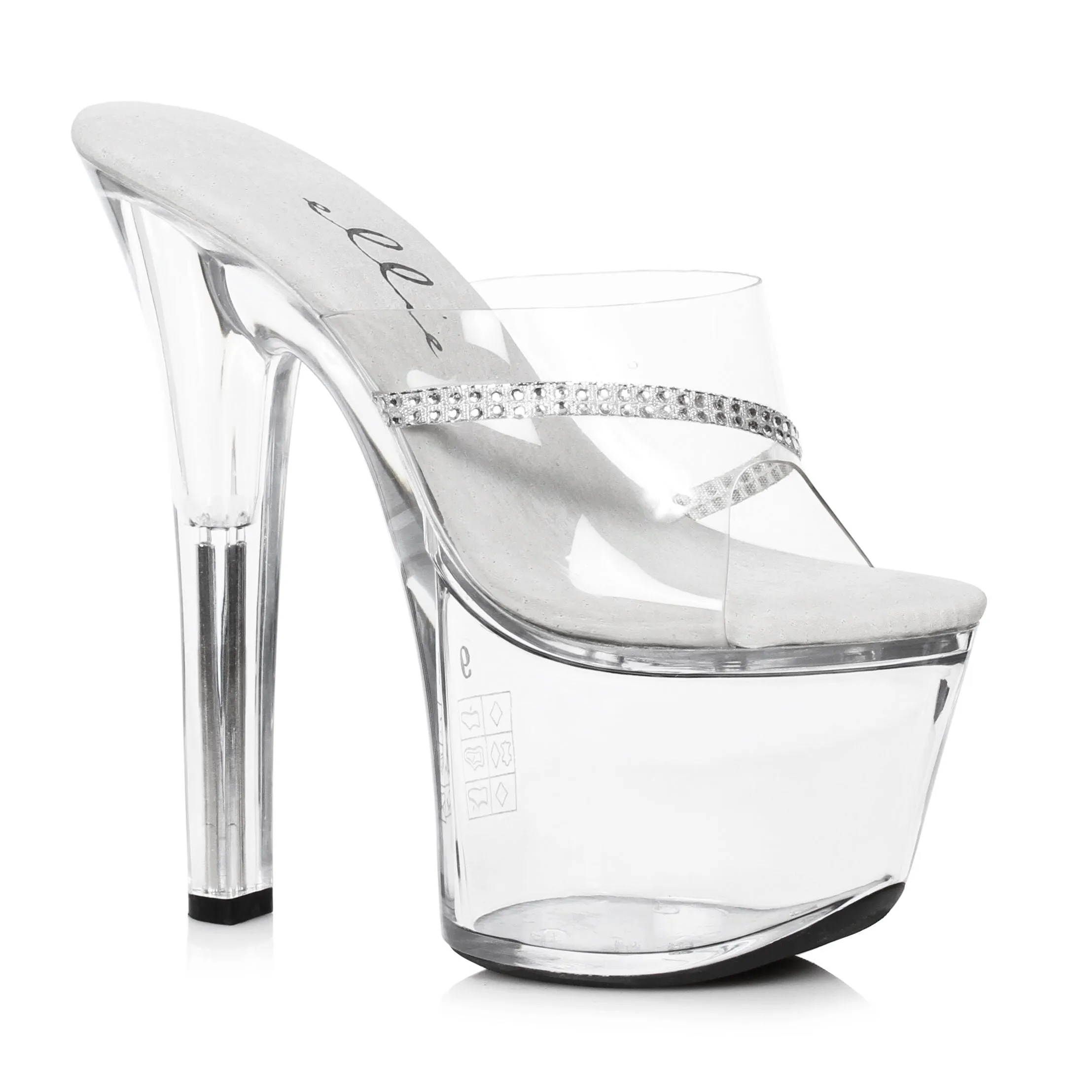 7" Heel Clear Rhinestone Mule (ES711-Jesse)