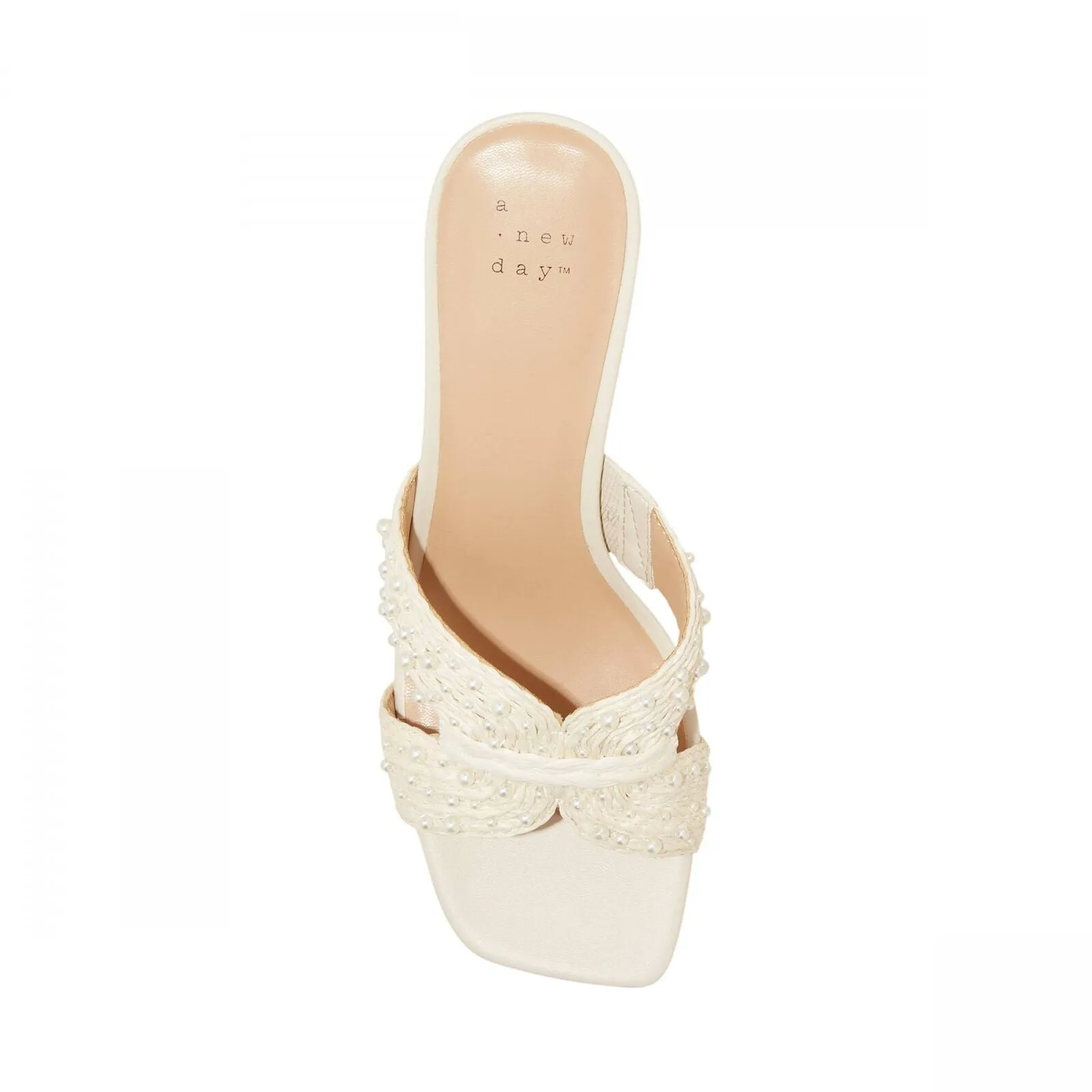 A New Day Womens Tia Mule Heels 89530399 Cream Off White 9M