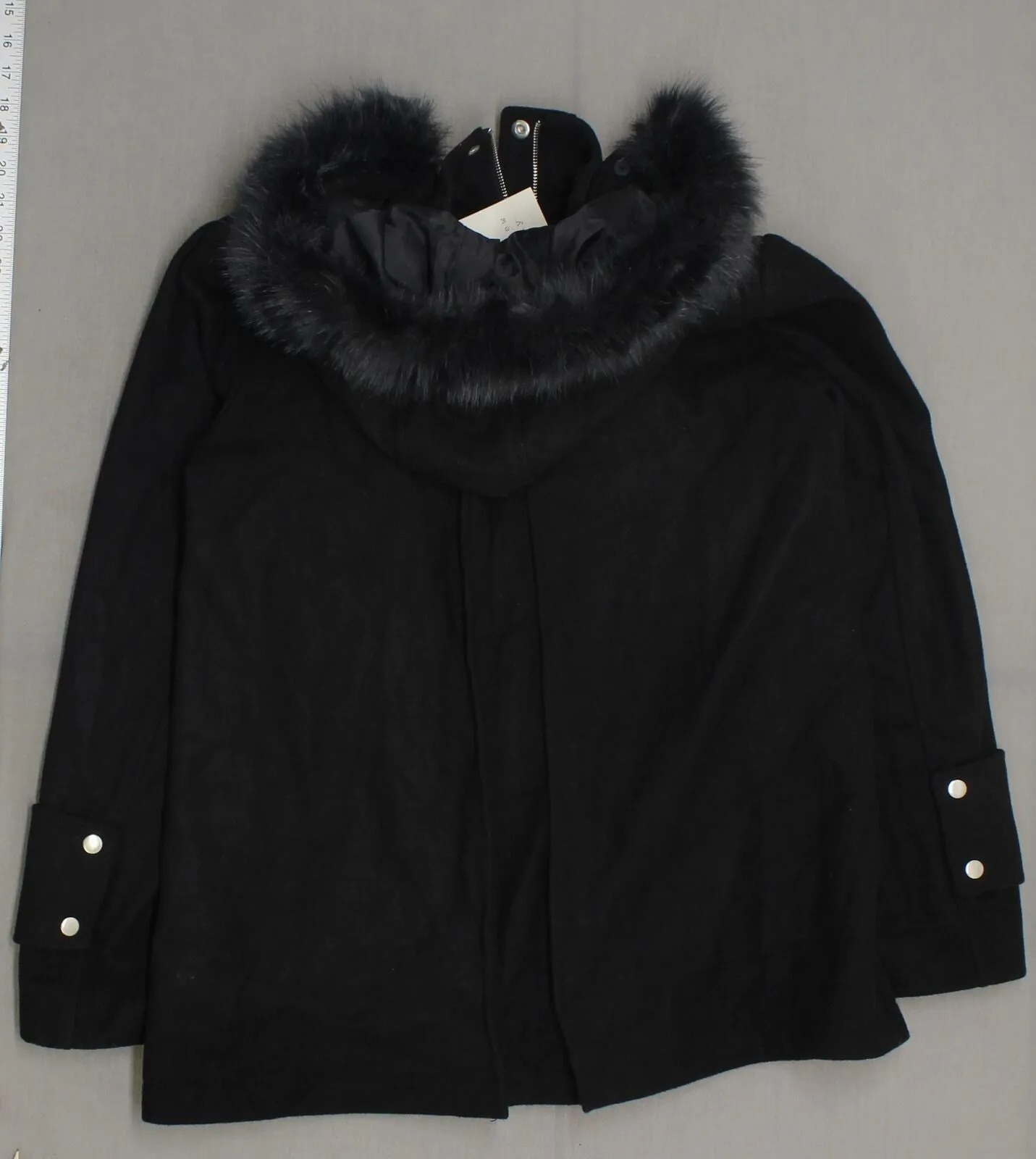 A New Day Women's Wool Duffel Coat with Removable Fur Trim Hood