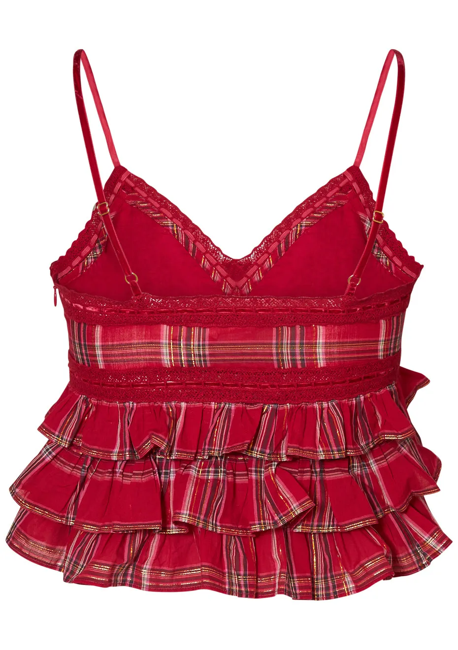 Abbott Ruffle Top Cherry Red