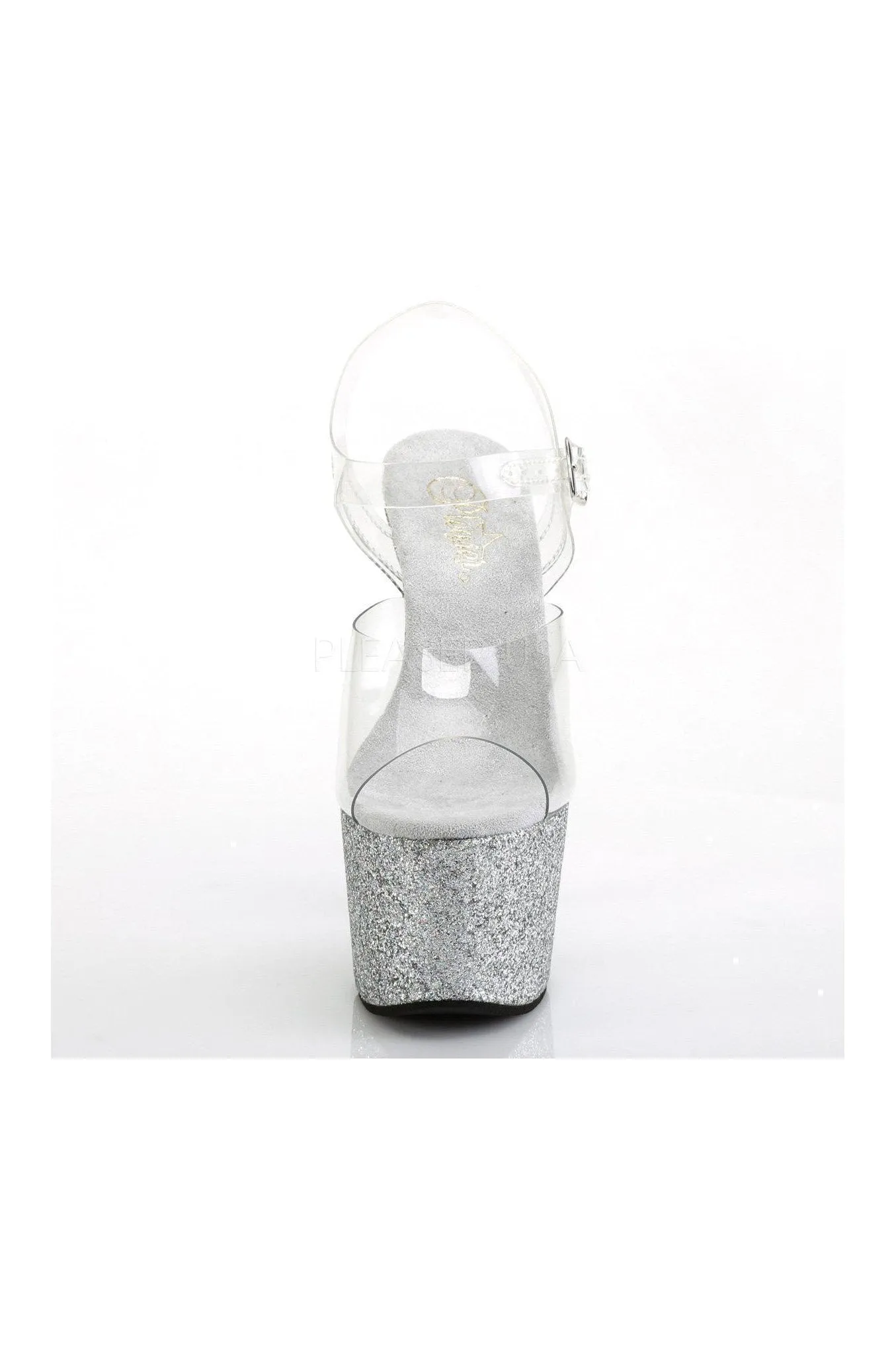ADORE-708HMG Platform Sandals | Clear Vinyl