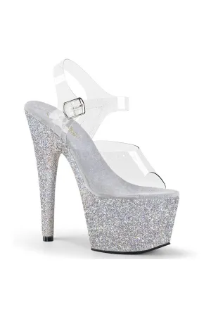 ADORE-708HMG Platform Sandals | Clear Vinyl