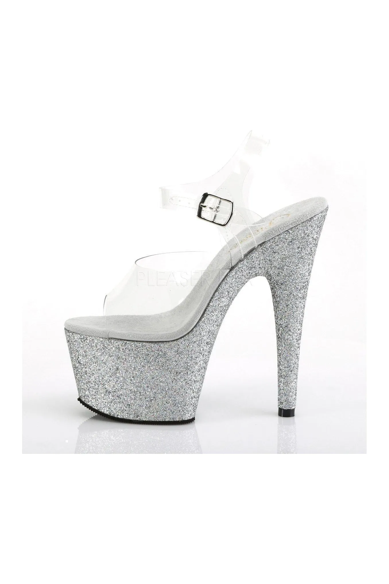 ADORE-708HMG Platform Sandals | Clear Vinyl