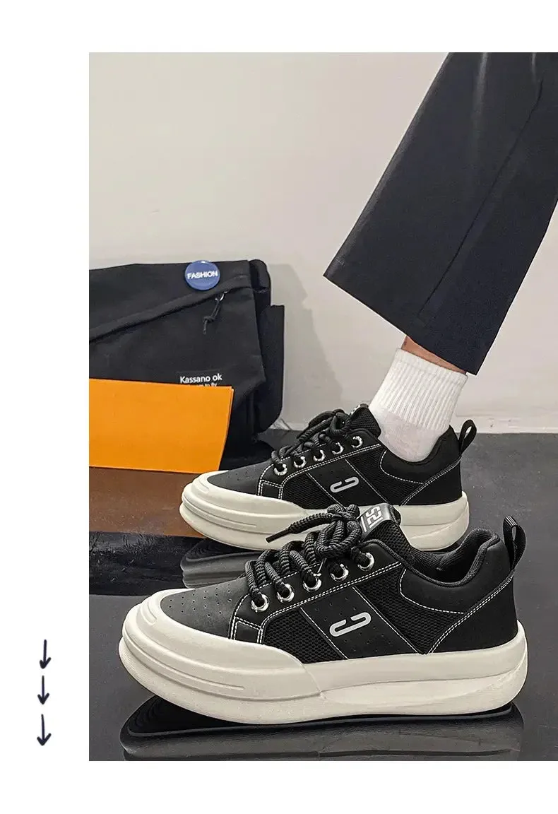 ADVBRIDGE  -  Design Men Chunky Sneakers Fashion Casual Increased Internal Cover Bottom Platform Shoes New High Quality Thick-soled Walking