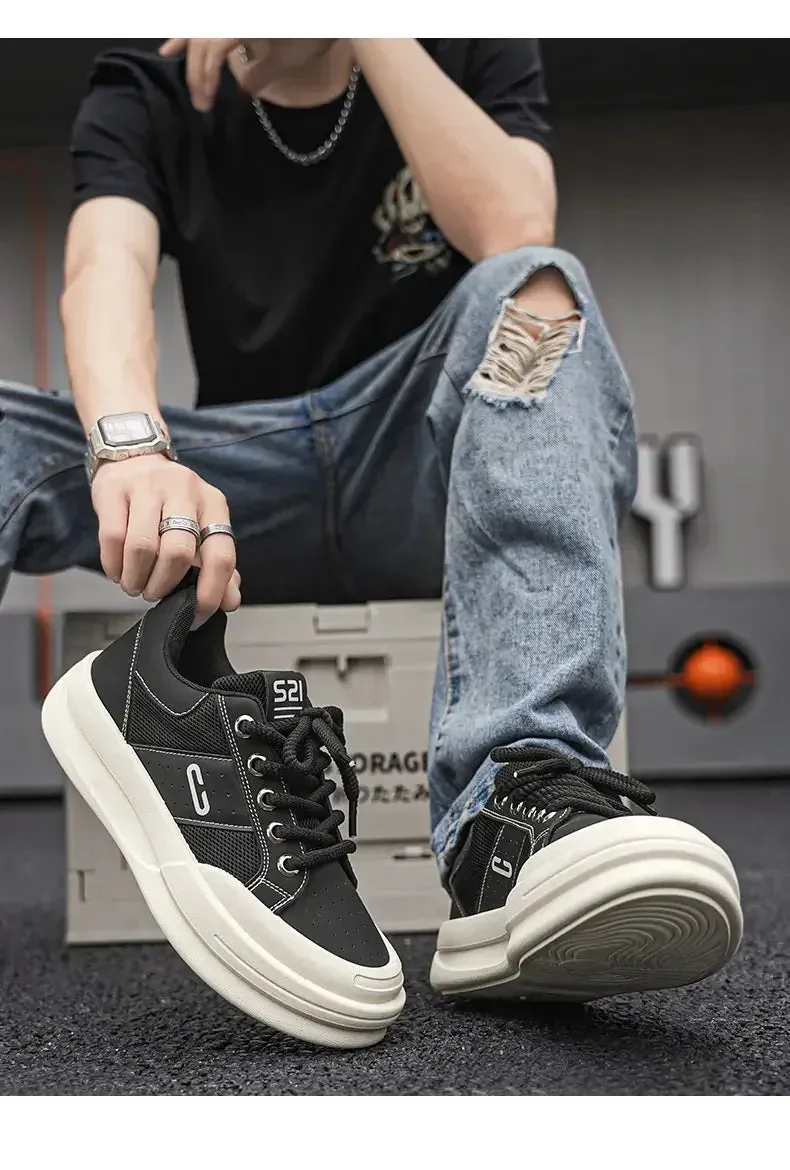 ADVBRIDGE  -  Design Men Chunky Sneakers Fashion Casual Increased Internal Cover Bottom Platform Shoes New High Quality Thick-soled Walking