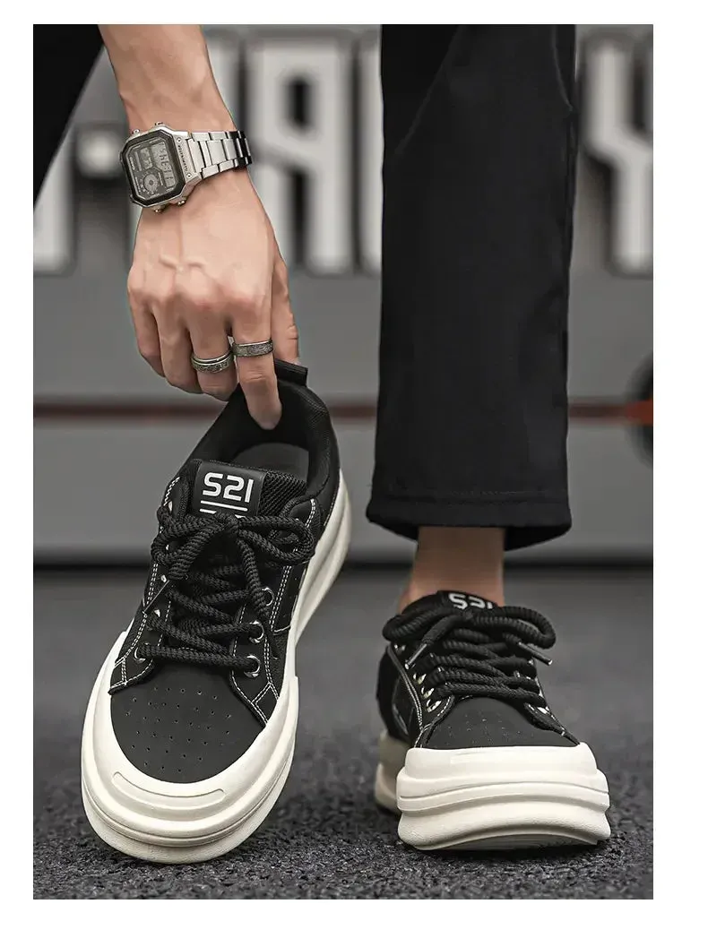 ADVBRIDGE  -  Design Men Chunky Sneakers Fashion Casual Increased Internal Cover Bottom Platform Shoes New High Quality Thick-soled Walking