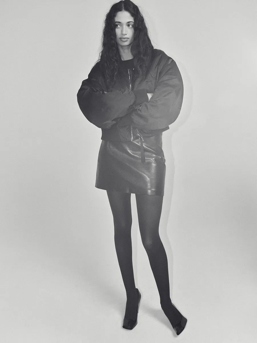 Agda Leather Mini Skirt