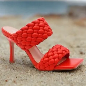 Angie Woven Stiletto Heeled Mule