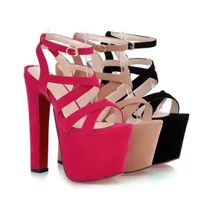 Ankle Strap Platform Sandals Extreme High Heels Shoes Woman 9771