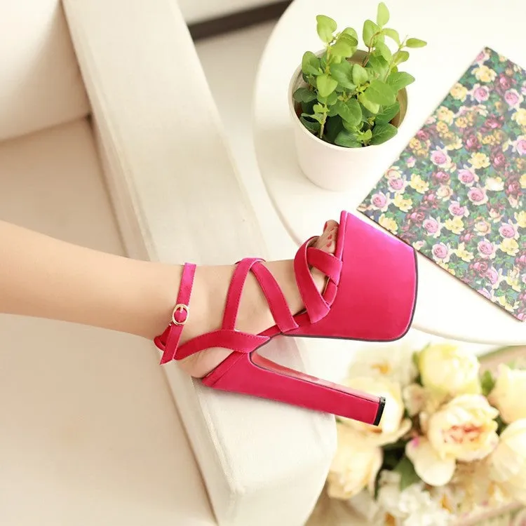 Ankle Strap Platform Sandals Extreme High Heels Shoes Woman 9771
