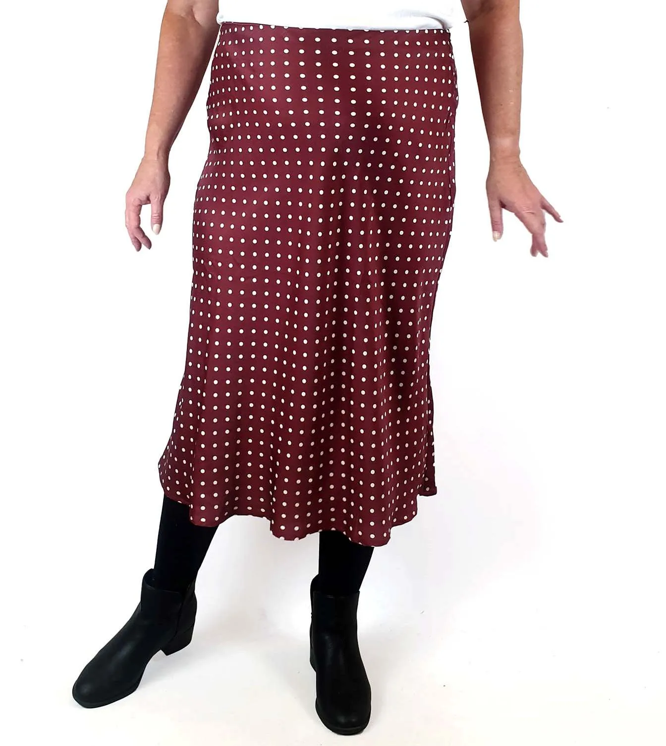 Atmos & Here red polka dot skirt size 18