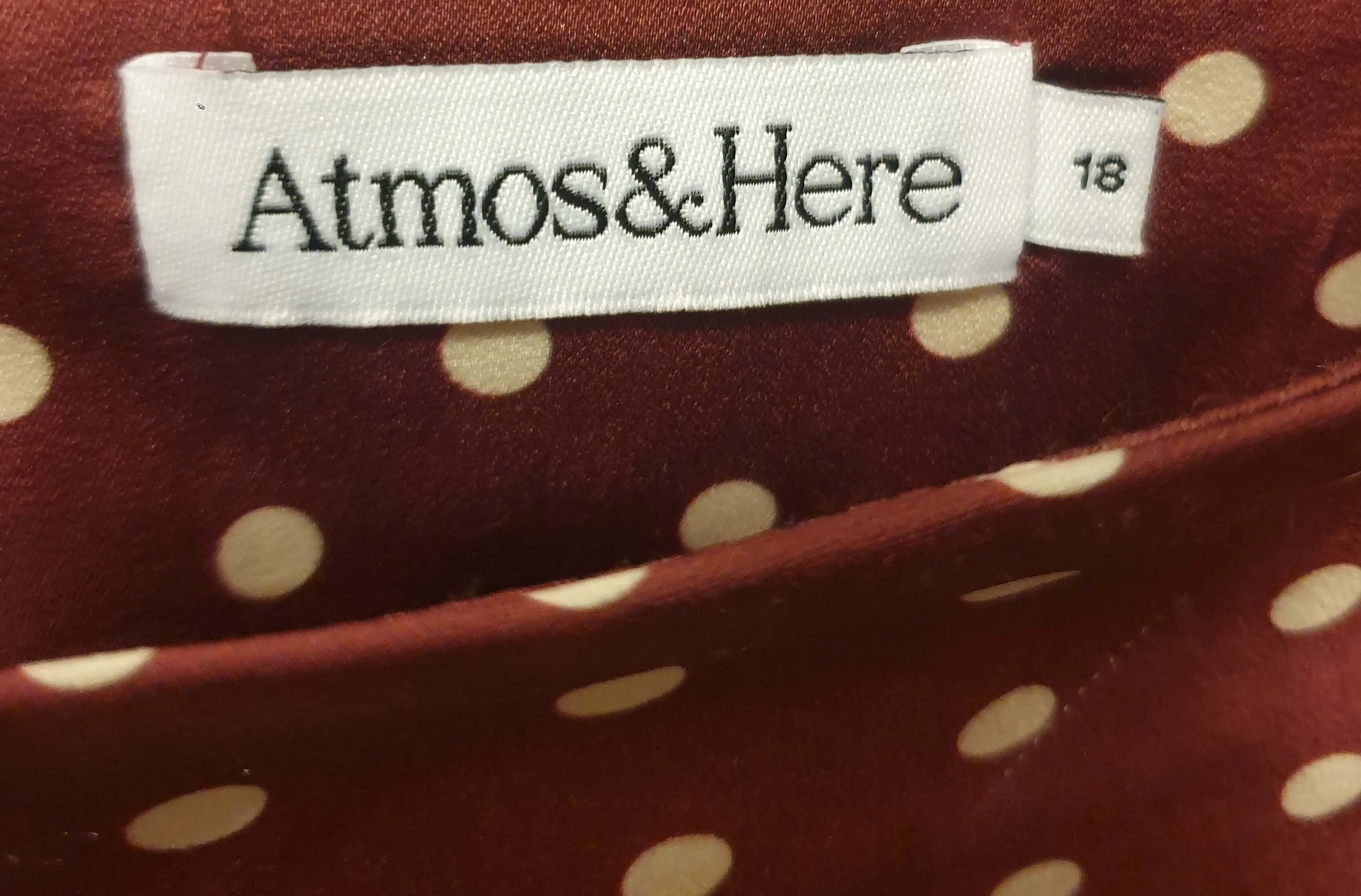 Atmos & Here red polka dot skirt size 18