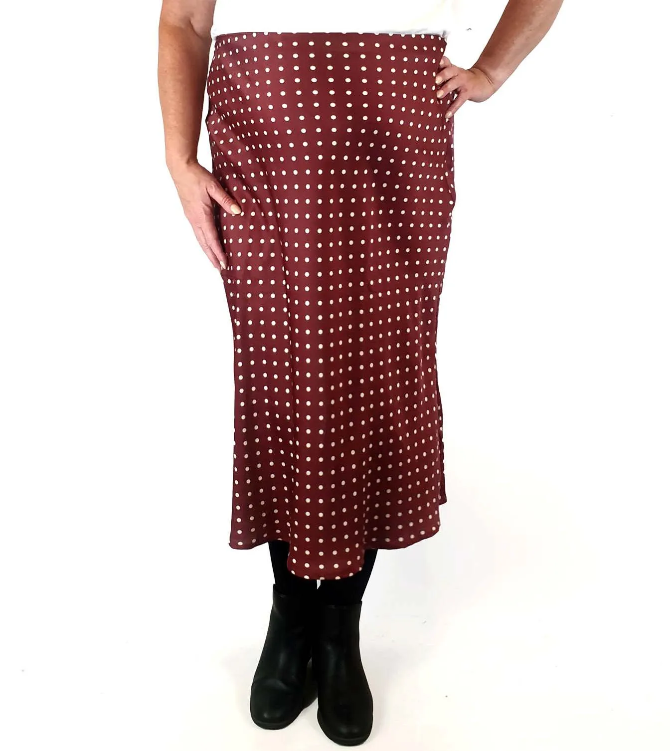 Atmos & Here red polka dot skirt size 18