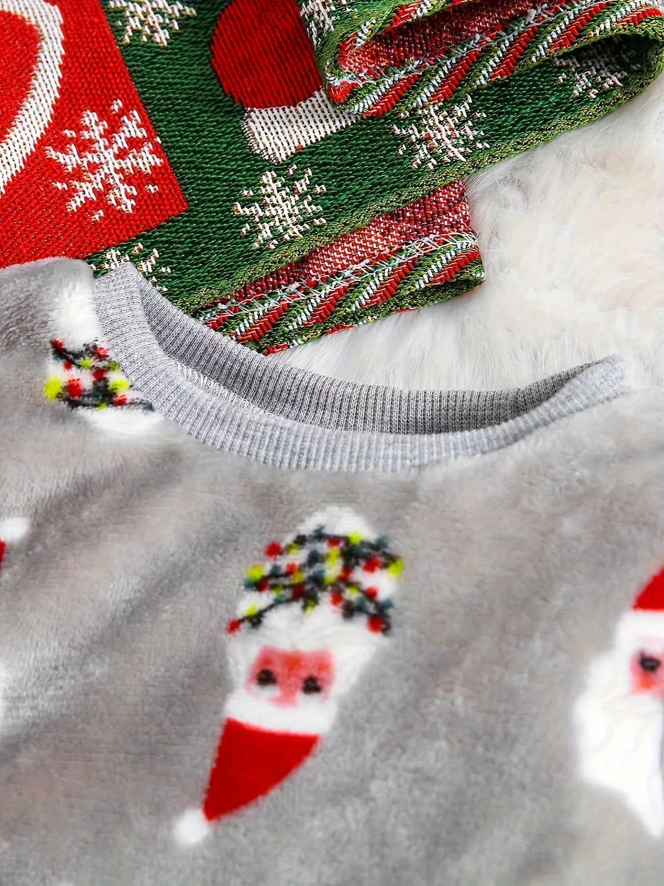 Baby Boys Christmas Fashion Autumn Winter Flannel Suit Children's Warm New Sweatshirt   Pants Two-piece Set Outdoor Wear