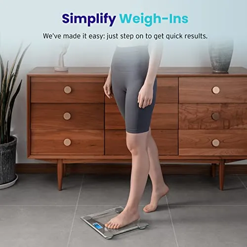 Bathroom Scale for Body Weight, Digital Weighing Machine for People, Accurate & Large LCD Backlight Display, 6mm Tempered Glass, 400 lbs