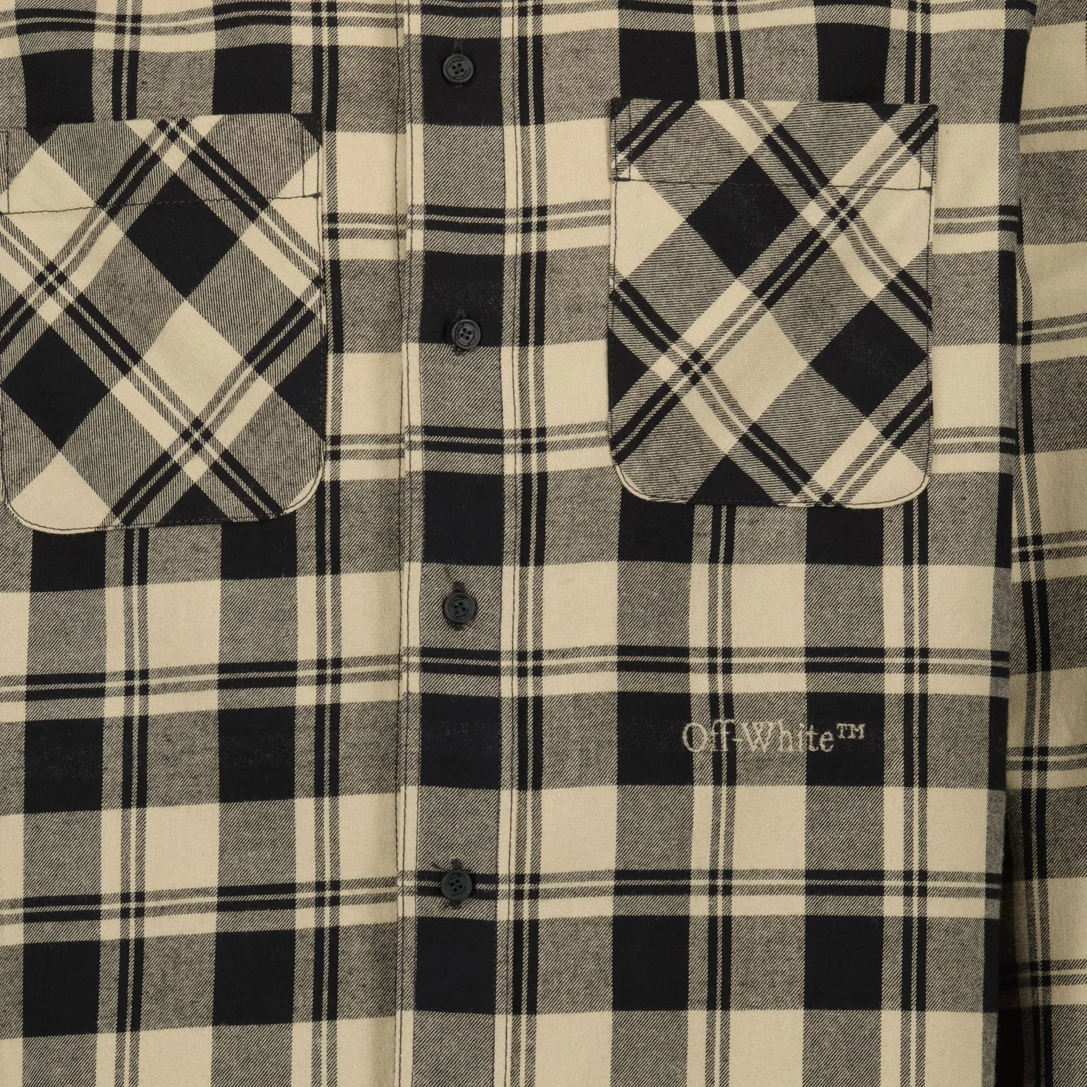 Beige Check Flannel Shirt