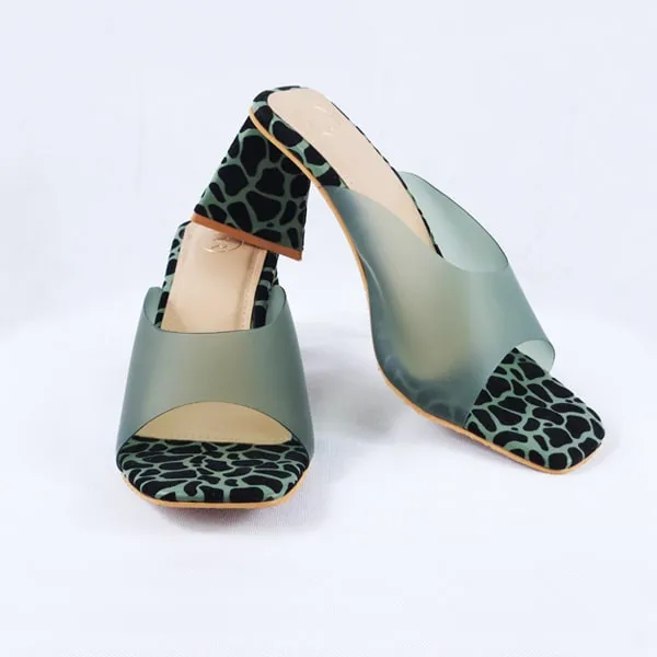 Benita Green Block Heels