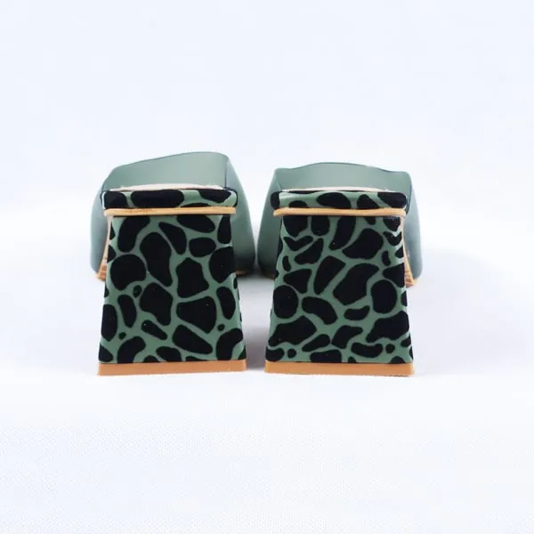 Benita Green Block Heels
