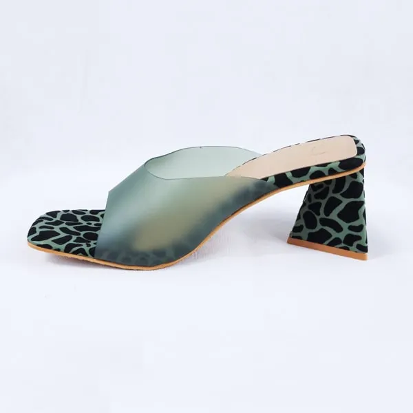 Benita Green Block Heels