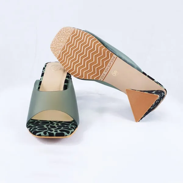 Benita Green Block Heels