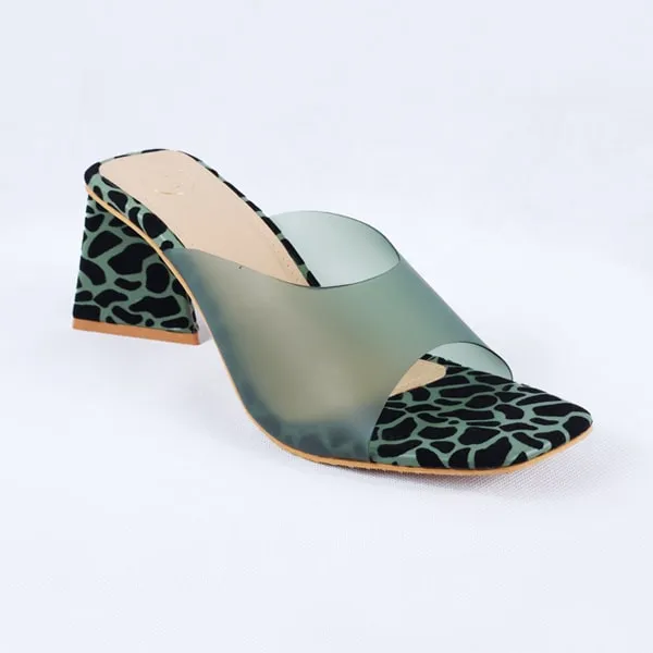 Benita Green Block Heels