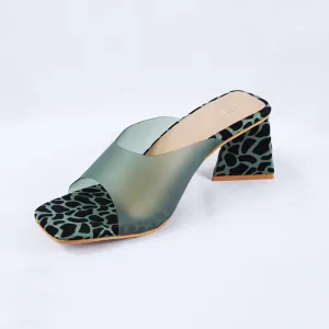 Benita Green Block Heels