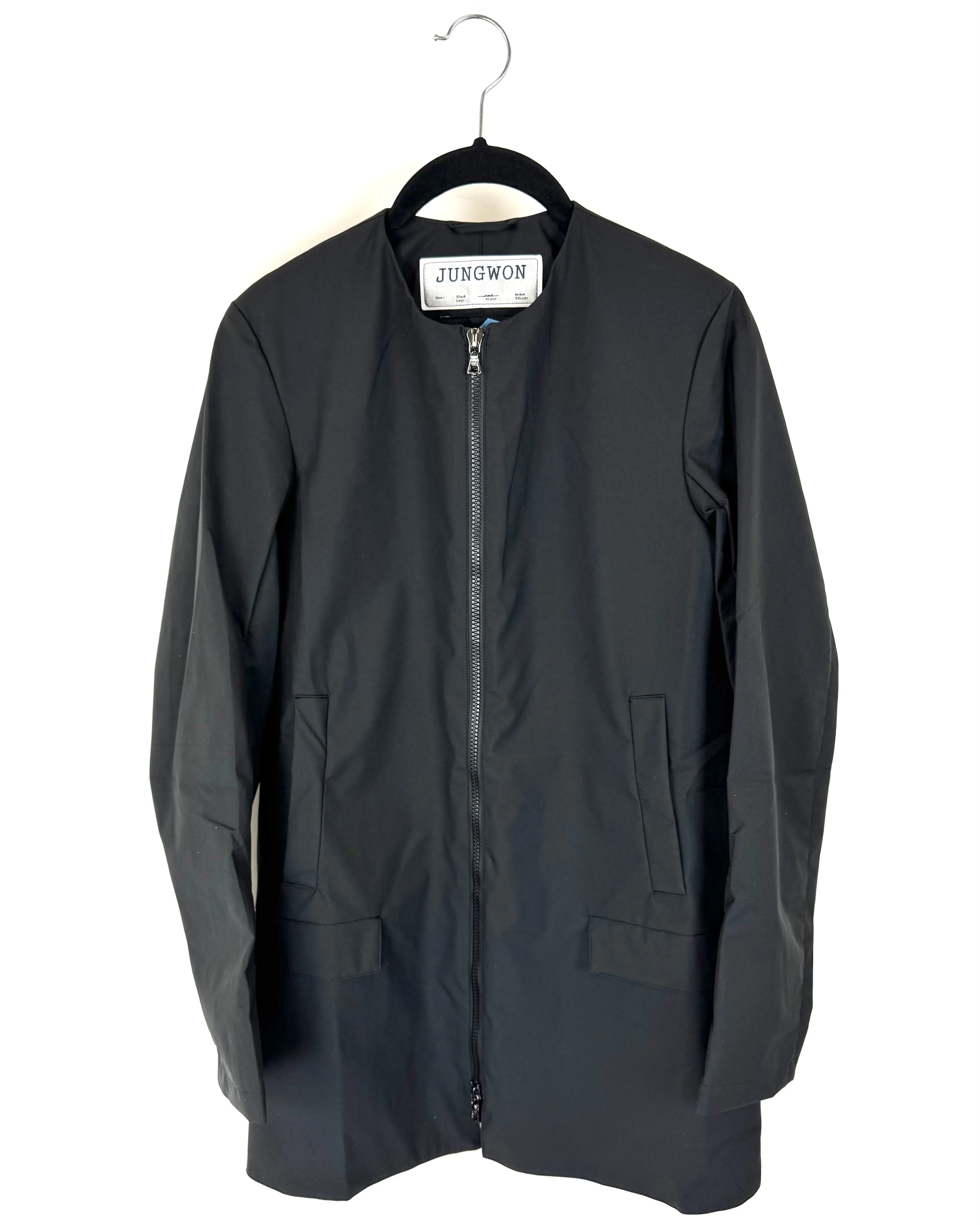 Black Straight Fit Raincoat - Size 0-6