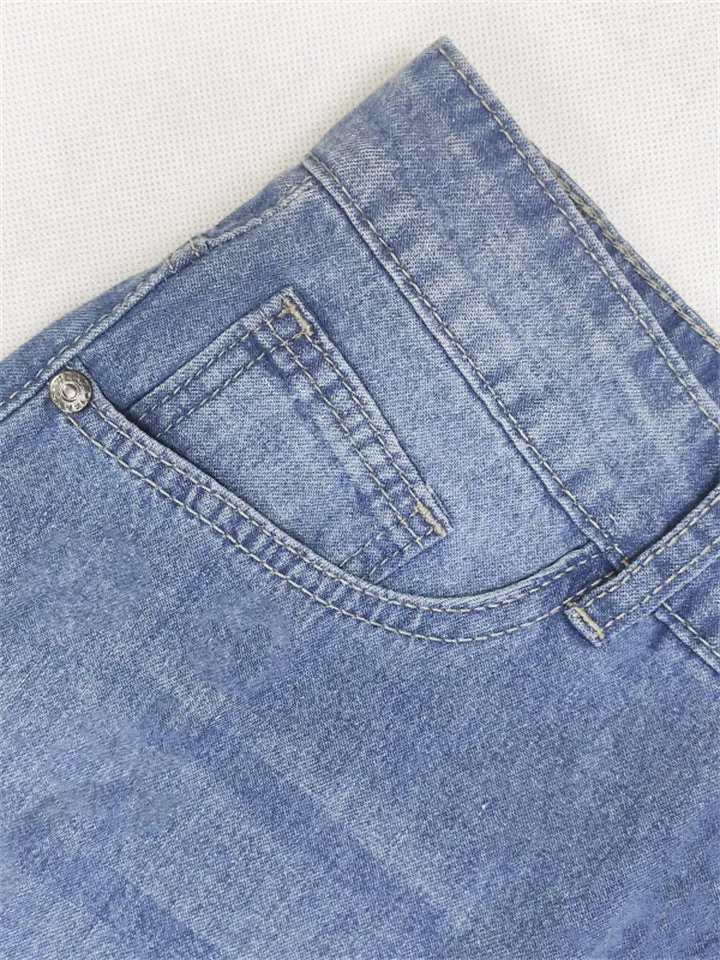 Blue Large Size Patchwork Irregular Skirt for Women