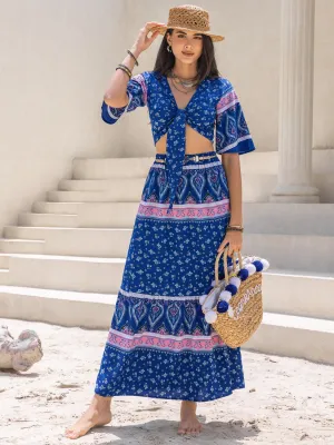 Boho Flutter Sleeve Two-Piece Set