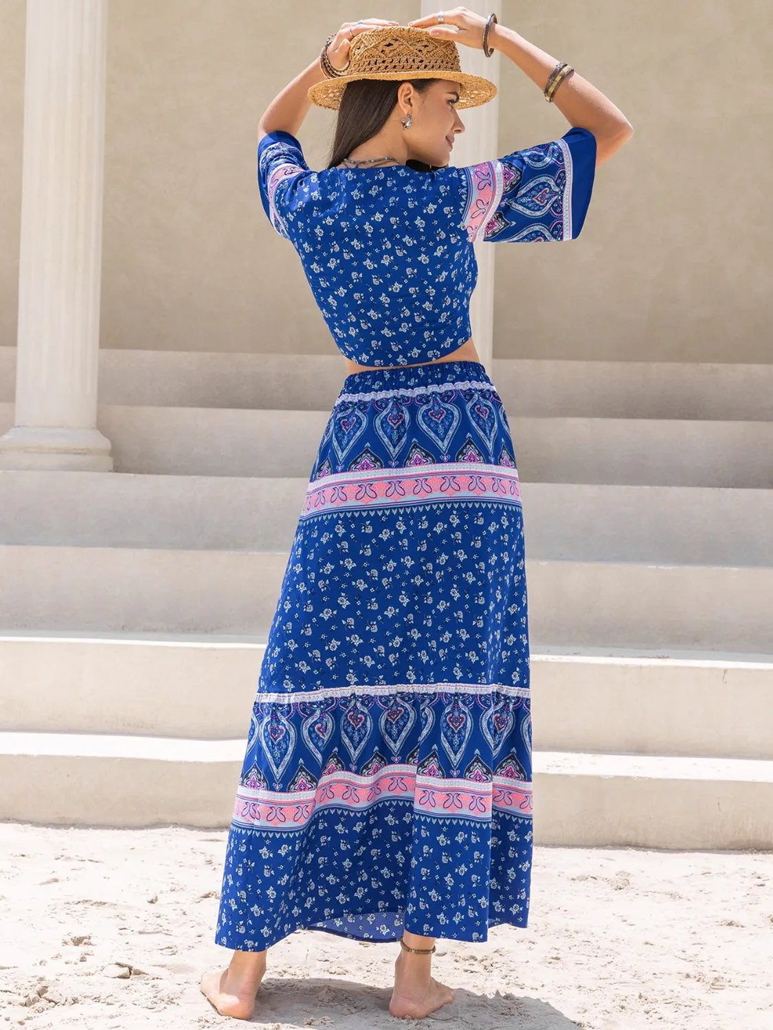 Boho Flutter Sleeve Two-Piece Set