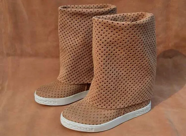 Botines mujer suede leather platform shoes