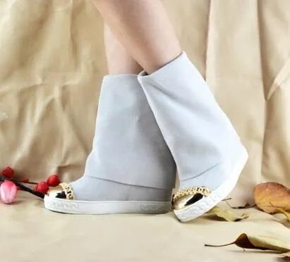 Botines mujer suede leather platform shoes