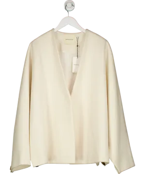Bouguessa Cream Wool Blend Samah Poncho Coat UK S