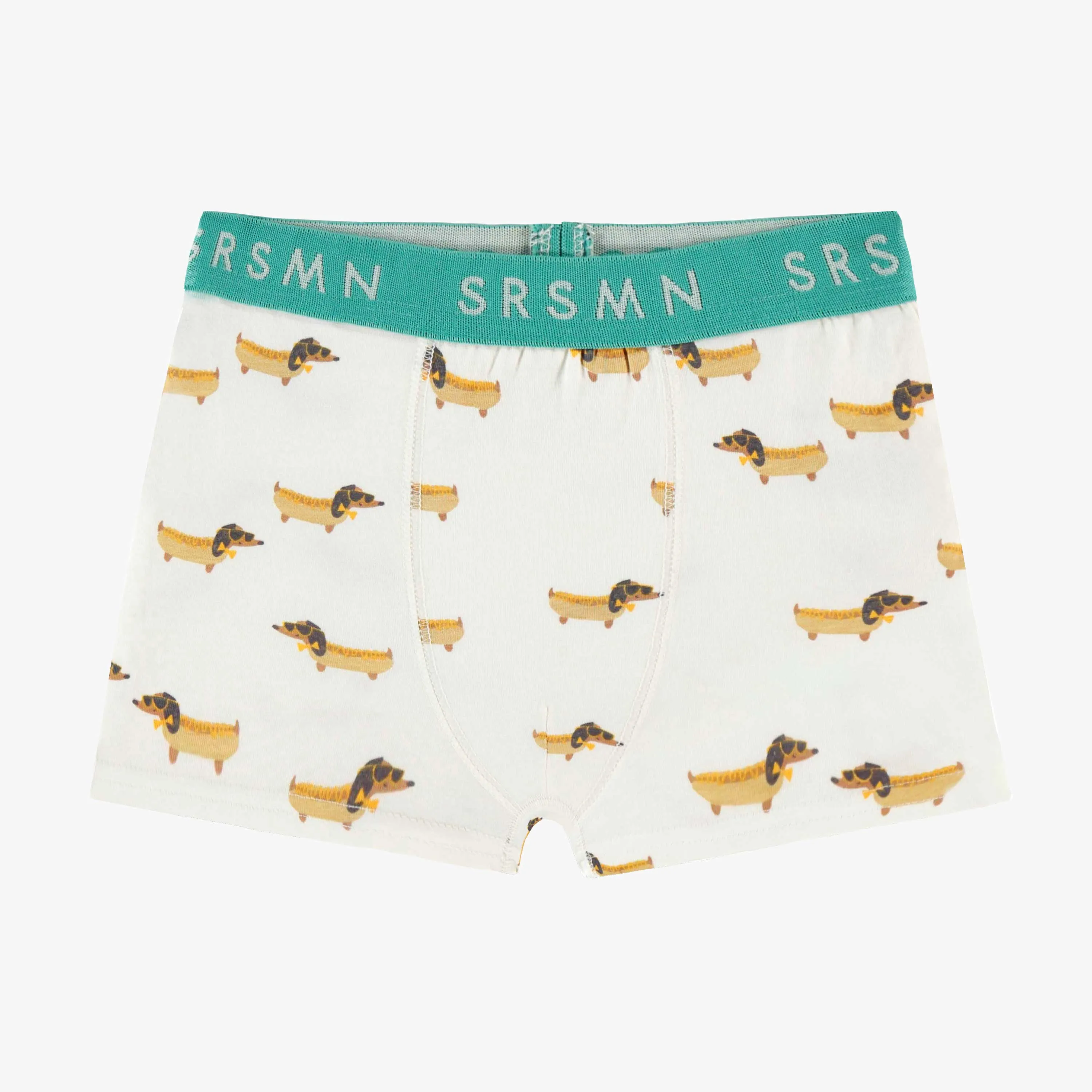 Boxer crème à motifs, enfant  || Cream boxer shorts with all over print, child