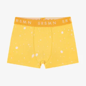 Boxer jaune à motifs de planètes, enfant || Yellow boxer shorts with planet all over print, child