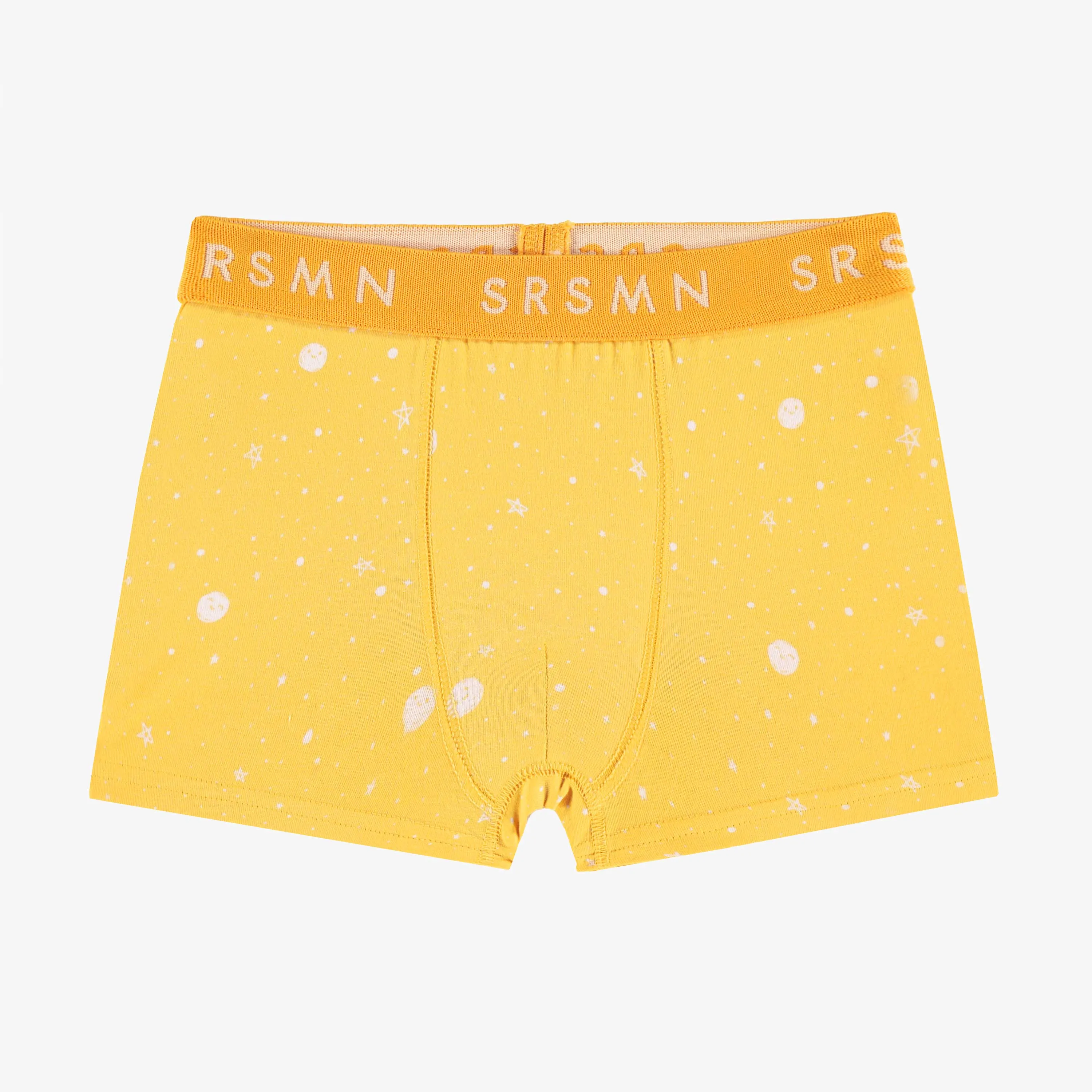 Boxer jaune à motifs de planètes, enfant || Yellow boxer shorts with planet all over print, child