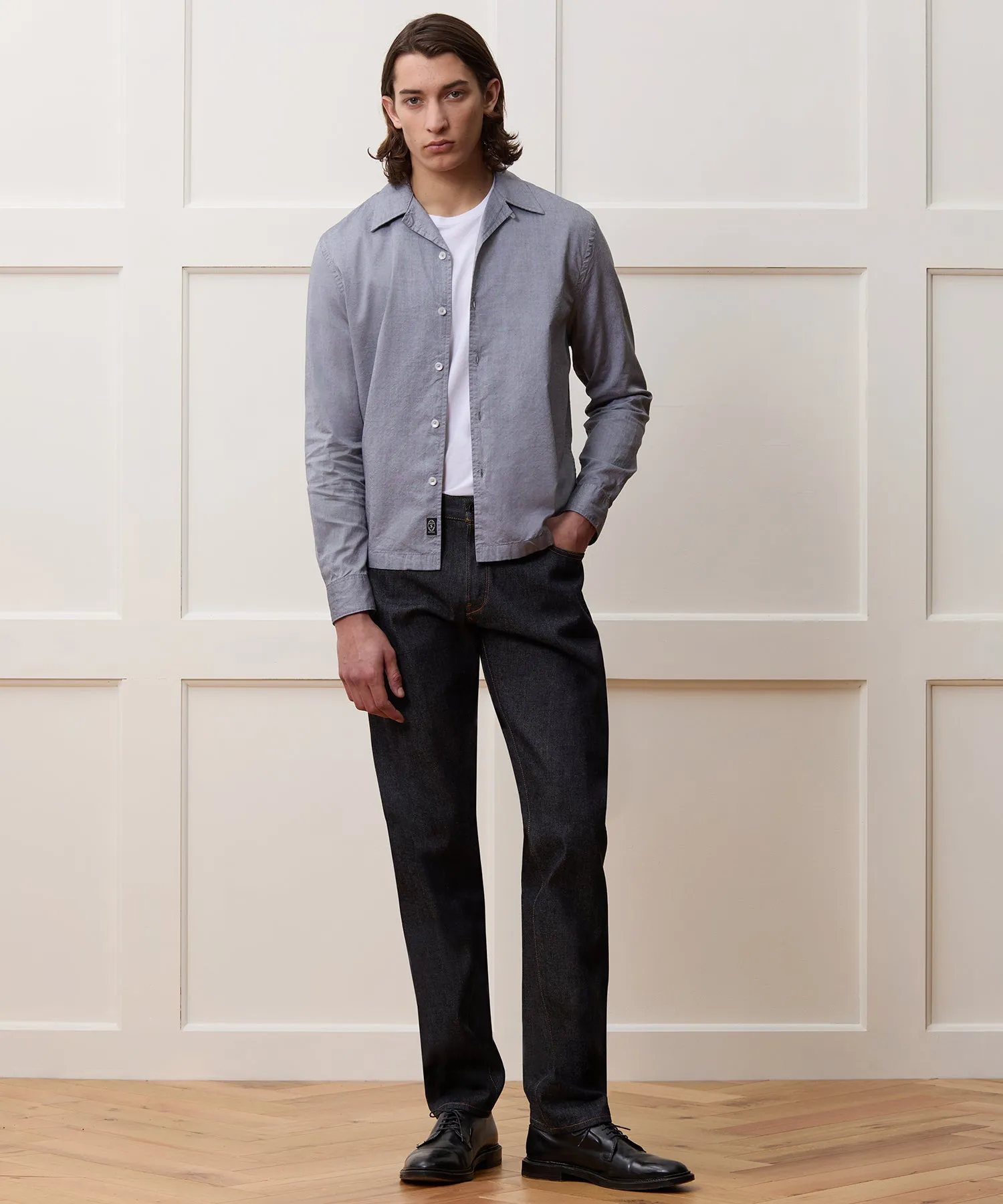 Boxy Fit Micro Oxford Shirt