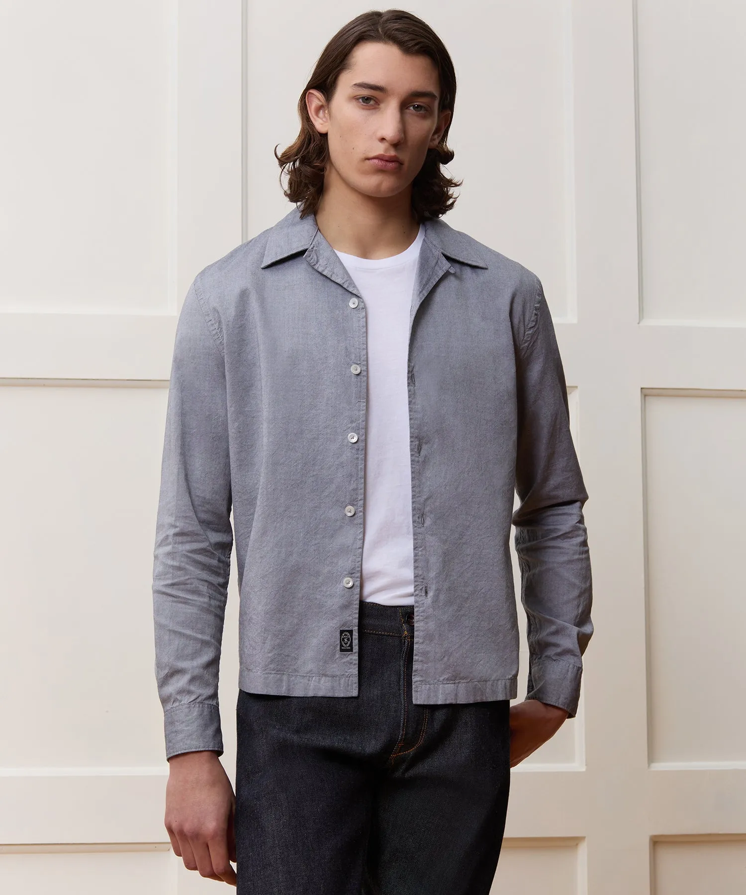 Boxy Fit Micro Oxford Shirt
