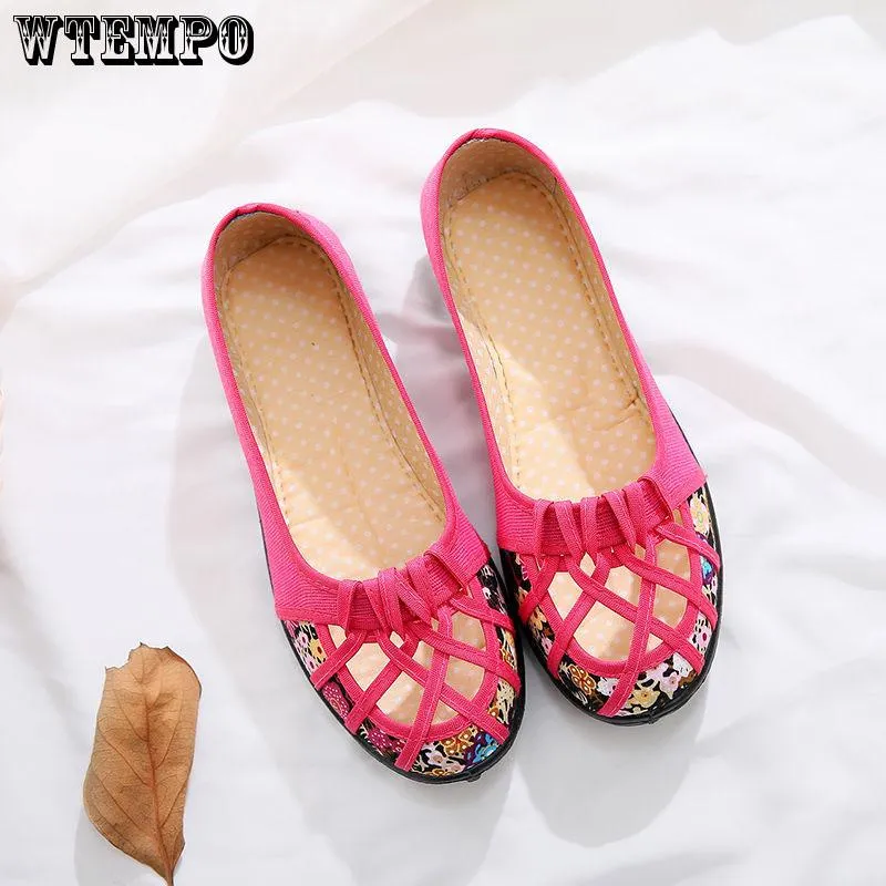 Brand Women's Casual Shoes New Breathable Mesh Shoes Sandals Hollow Single Shoes Cloth Shoes