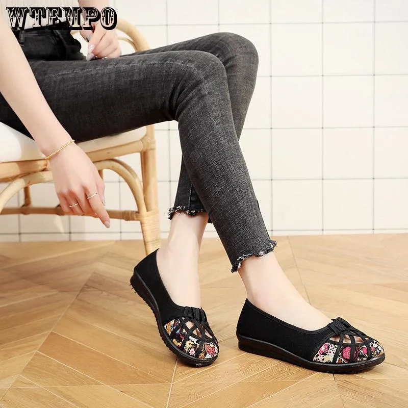 Brand Women's Casual Shoes New Breathable Mesh Shoes Sandals Hollow Single Shoes Cloth Shoes